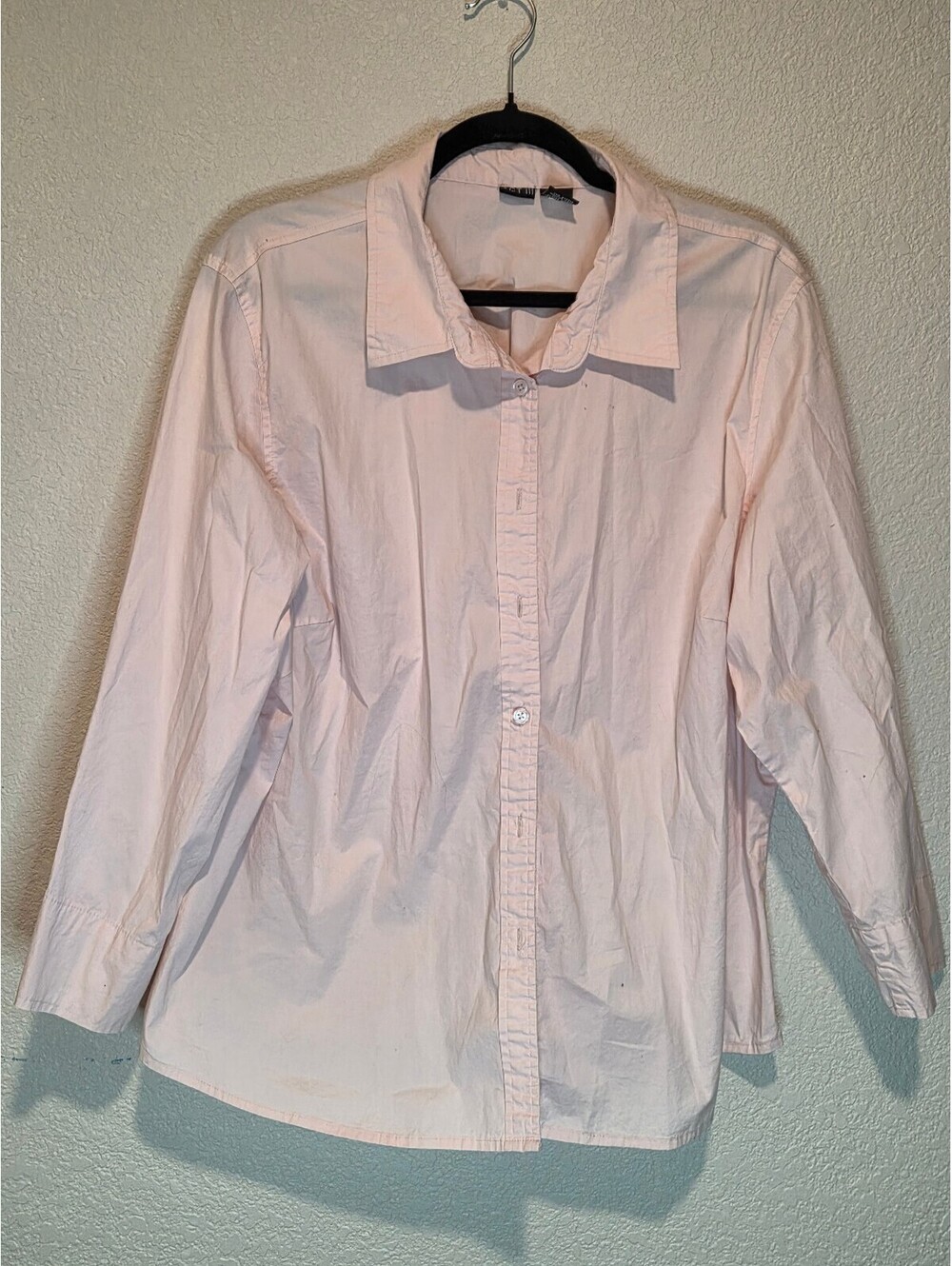 ACT III Women's 2X Pink Cotton Blend Button-Up Shirt